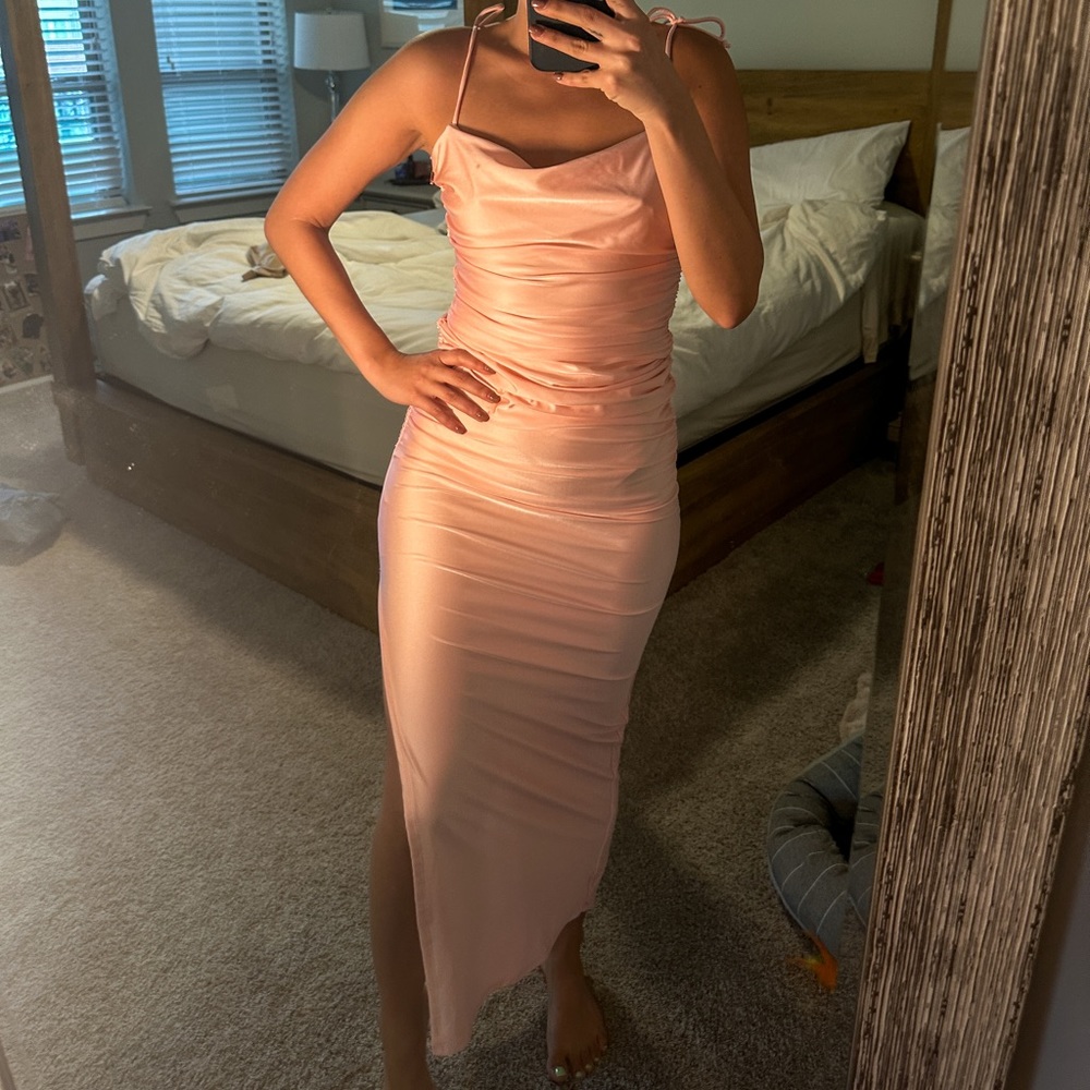 Satin pink bubble slipdress - Picture 3 of 3